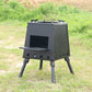 Frendorf | Outdoor Camping Klappbarer Tragbarer BBQ Holzofen, Größe: Groß (Edelstahl)