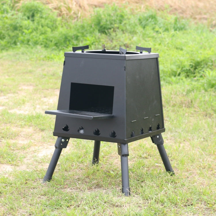 Frendorf | Outdoor Camping Klappbarer Tragbarer BBQ Holzofen, Größe: Groß (Edelstahl)