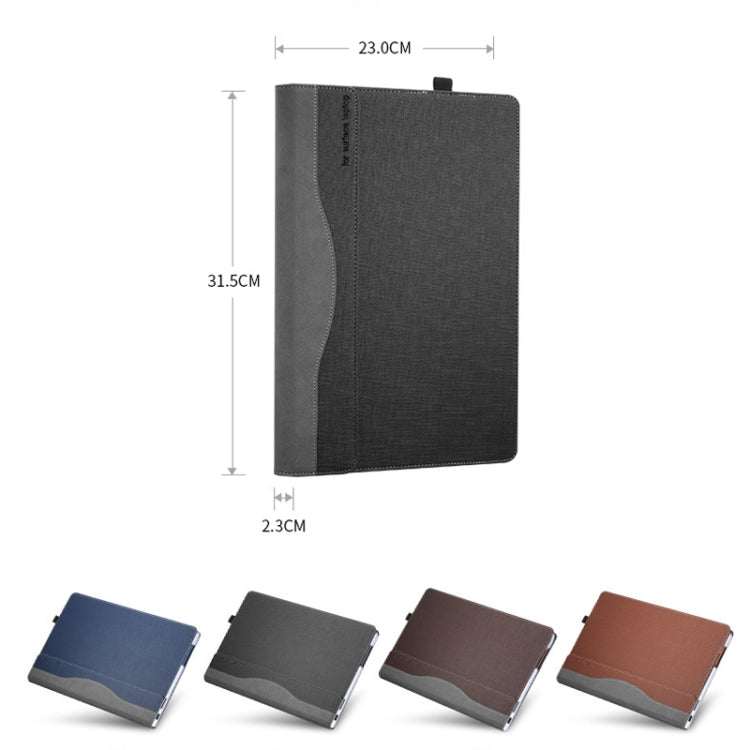 Frendorf | 13,5 Zoll Multifunktionale PU-Leder Laptop-Hülle für Microsoft Surface Laptop 1/2/3/4 (Blau)
