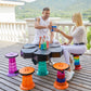 Frendorf | Tragbarer Outdoor Lotus Höhenverstellbarer Falt-Teleskop-Hocker (Lila)