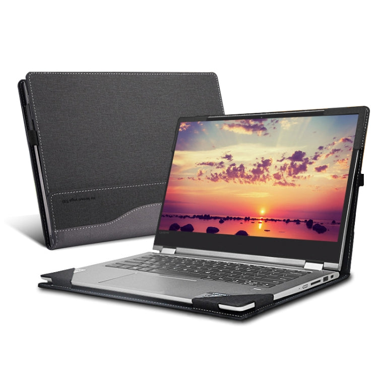 Frendorf | Laptop PU Leder Schutzhülle für Lenovo Yoga 520-14 (Dunkelgrau)