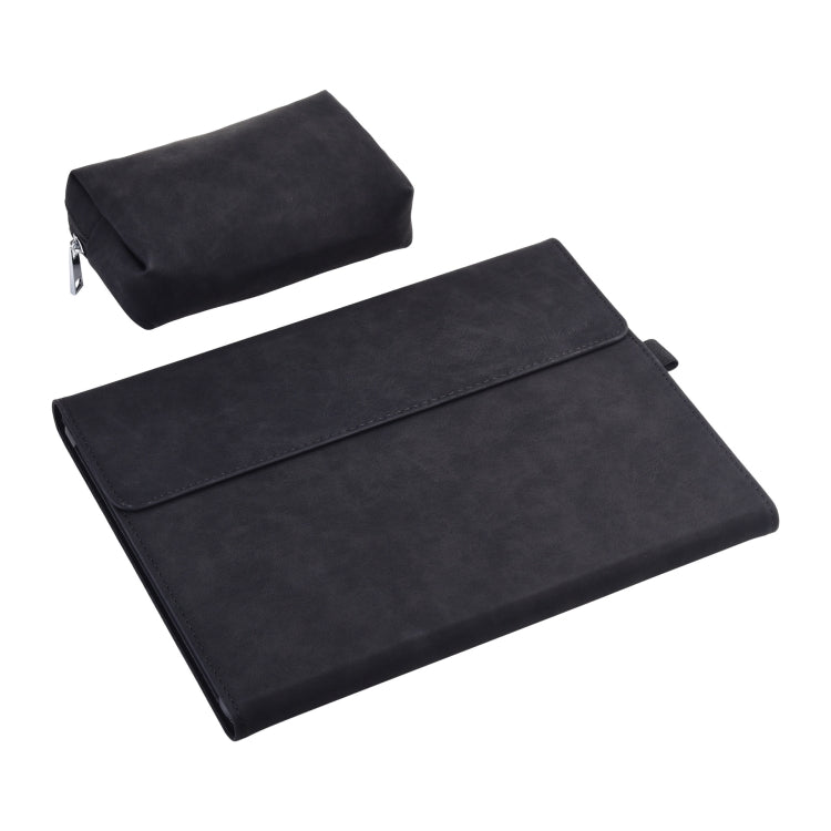 Frendorf | 13 Zoll Leder Tablet Schutzhülle für Microsoft Surface Pro X, Farbe: Schwarz + Power Bag