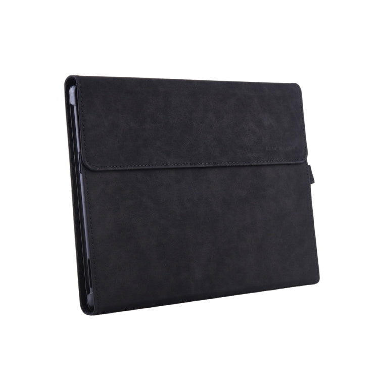 Frendorf | 13 Zoll Leder Tablet Schutzhülle für Microsoft Surface Pro X, Farbe: Schwarz + Power Bag