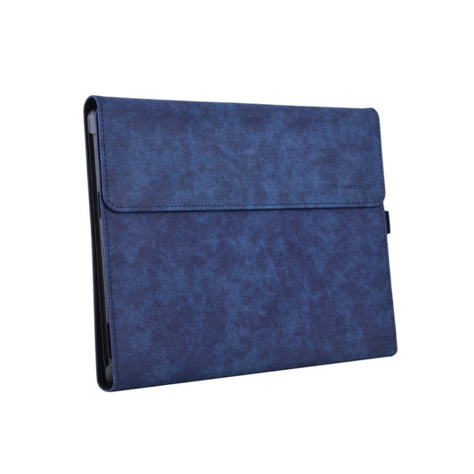 Frendorf | 13 Zoll Leder Tablet Schutzhülle für Microsoft Surface Pro X, Farbe: Dunkelblau + Power Bag