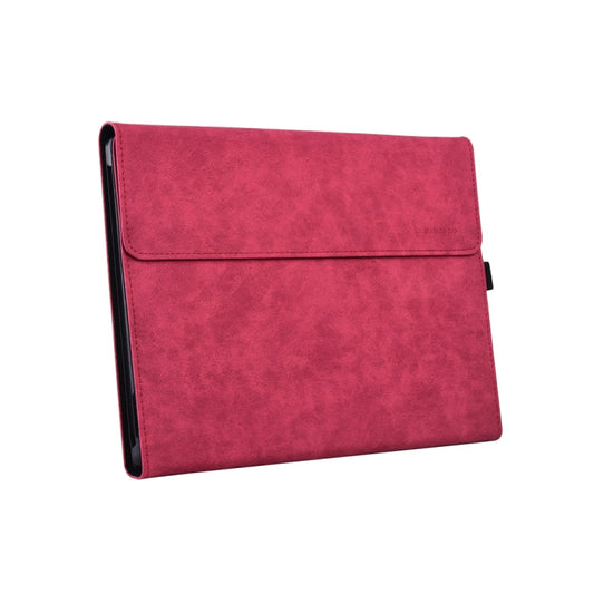 Frendorf | 13-Zoll-Leder-Tablet-Schutzcase für Microsoft Surface Pro X, Farbe: Rosarot + Power Bag