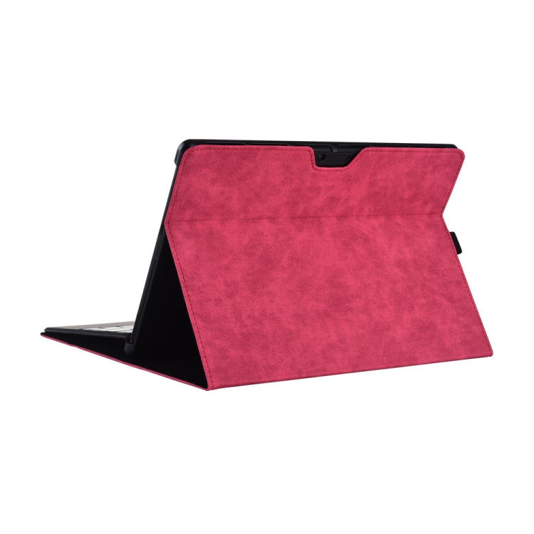 Frendorf | 13-Zoll-Leder-Tablet-Schutzcase für Microsoft Surface Pro X, Farbe: Rosarot + Power Bag