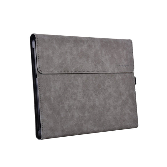 Frendorf | 13 Zoll Leder Tablet Schutzhülle für Microsoft Surface Pro X, Farbe: Hellgrau + Power Bag