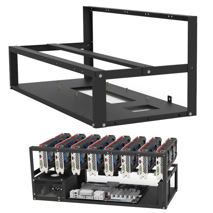 Frendorf | GR-8K605 Offenes Chassis 6 Karten 8 Karten Festhalterung (Schwarz)
