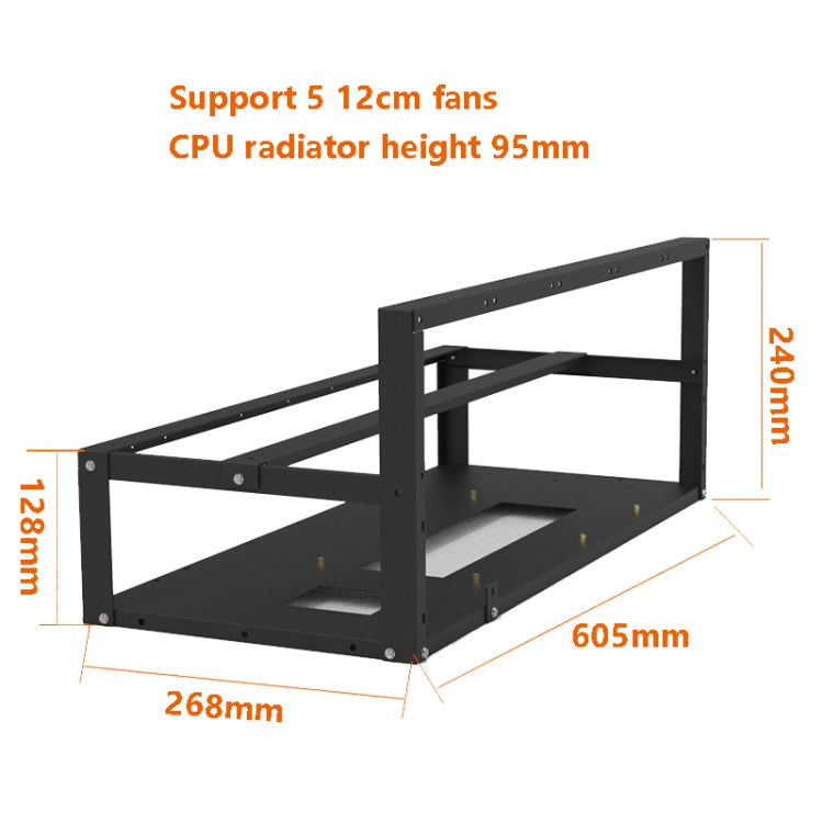 Frendorf | GR-8K605 Offenes Chassis 6 Karten 8 Karten Festhalterung (Schwarz)