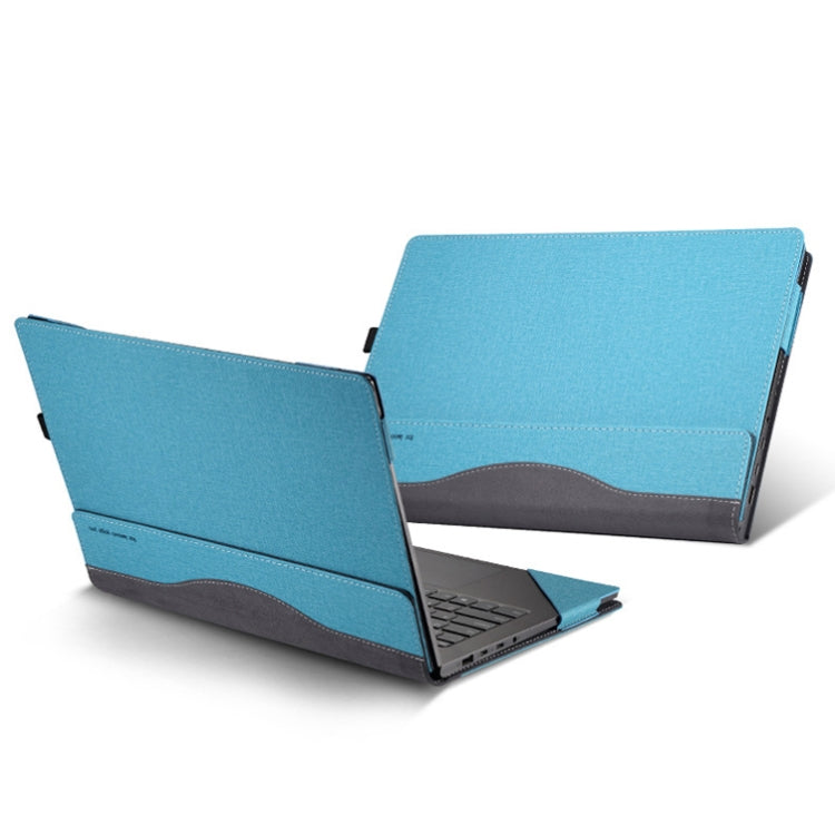 Frendorf | Laptop-Leder-Anti-Fall-Schutzcase für Lenovo YOGA 14s 2021 (Grau Kobalt Blau)