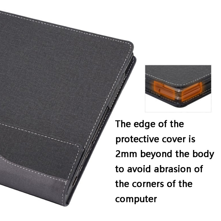 Frendorf | Laptop-Leder-Anti-Fall-Schutzcase für Lenovo YOGA 14s 2021 (Grau Kobalt Blau)