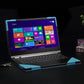 Frendorf | Laptop-Leder-Anti-Fall-Schutzcase für Lenovo YOGA 14s 2021 (Grau Kobalt Blau)