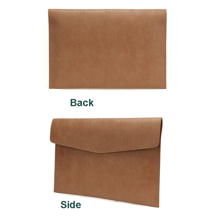 Frendorf | PU-Leder Litschi-Muster Sleeve-Hülle für 13,3 Zoll Laptop, Stil: Liner Tasche + Power Tasche (Hellbraun)