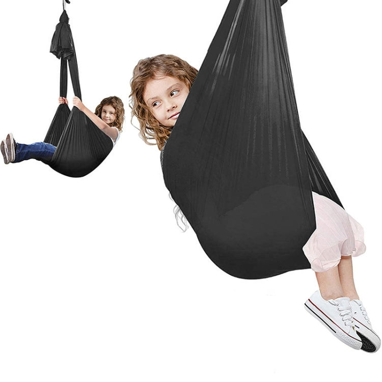 Frendorf | Kinder Elastische Hängematte Indoor Outdoor Schaukel, Größe: 1x2,8m (Schwarz)