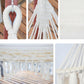Frendorf | 200x150cm Doppel Outdoor Camping Fransen Canvas Hängematte mit Stock(Weiß)