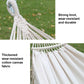 Frendorf | 200x150cm Doppel Outdoor Camping Fransen Canvas Hängematte mit Stock(Weiß)