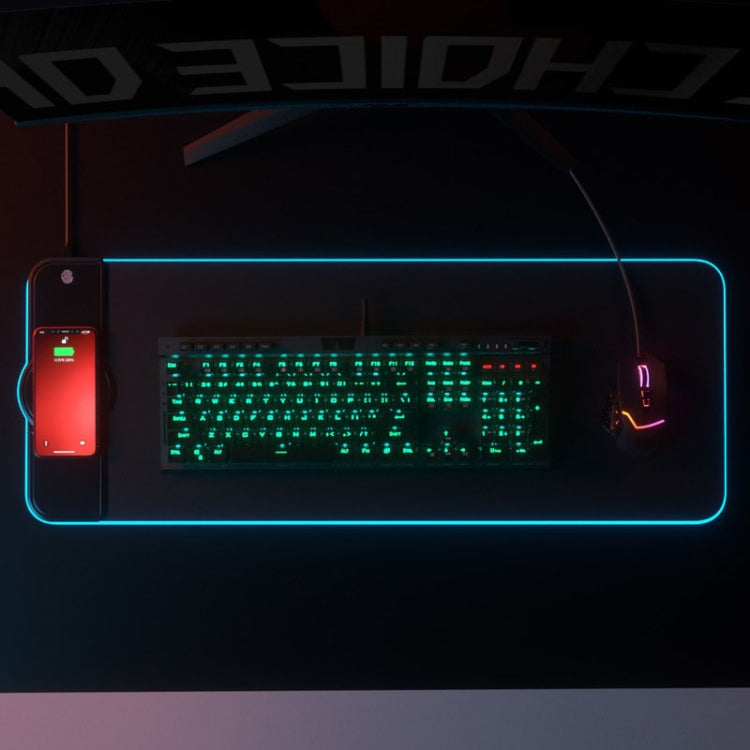 Frendorf | K9186 Multifunktionale RGB-Beleuchtung Mauspad mit Wireless Charger (Bunt)