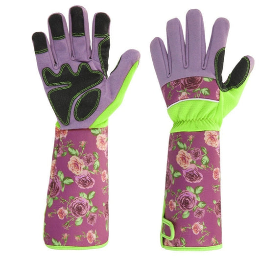 Frendorf | Gartenstab resistente Druckärmel Handgelenk verlängerte Handschuhe (Rosa)