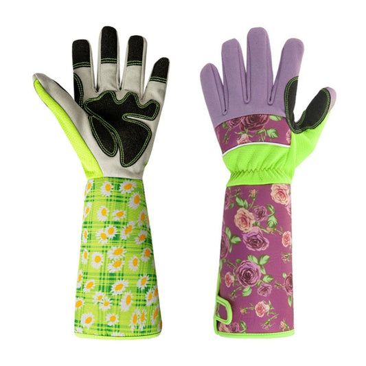 Frendorf | Gartenstab resistente Druckärmel Handgelenk verlängerte Handschuhe (Rosa)