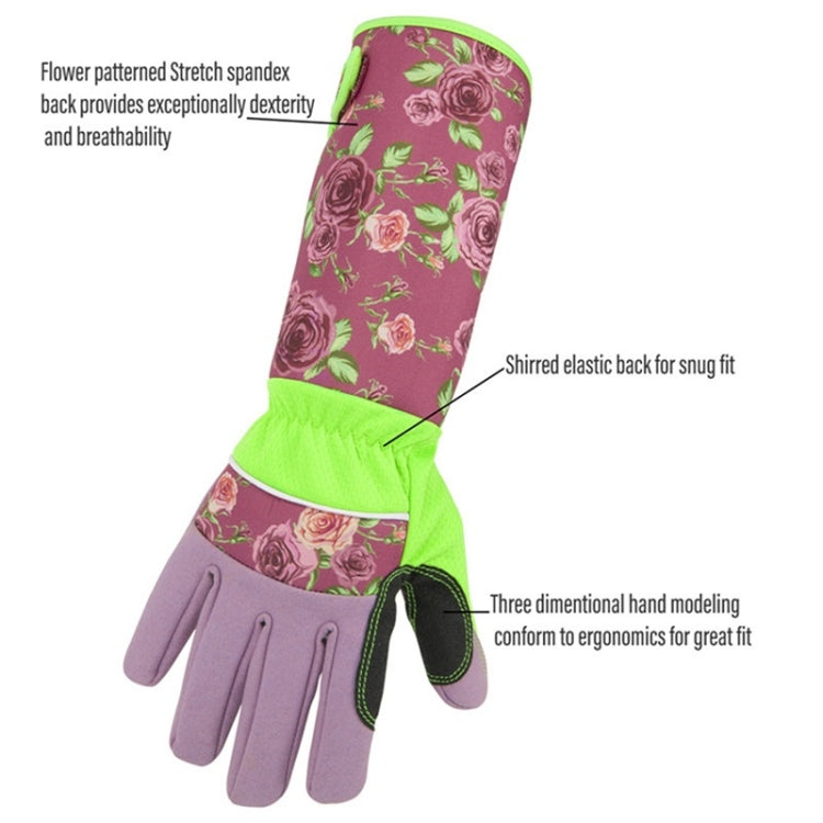 Frendorf | Gartenstab resistente Druckärmel Handgelenk verlängerte Handschuhe (Rosa)