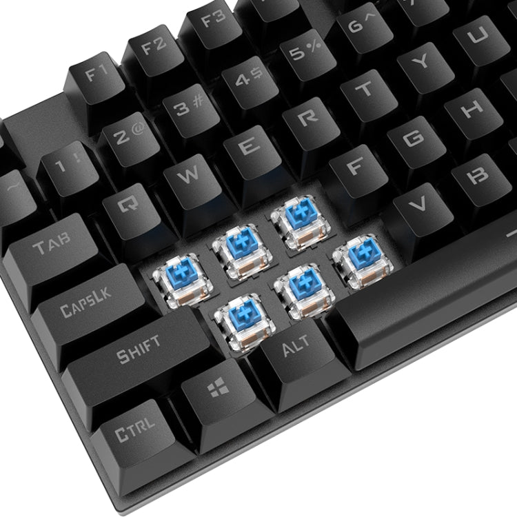 Frendorf | XUNFOX K80 87 Tasten Kabelgebundene Gaming Mechanische Beleuchtete Tastatur, Kabellänge: 1,5 m (Rosa Weiß)