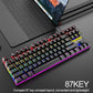 Frendorf | XUNFOX K80 87 Tasten Kabelgebundene Gaming Mechanische Beleuchtete Tastatur, Kabellänge: 1,5 m (Rosa Weiß)
