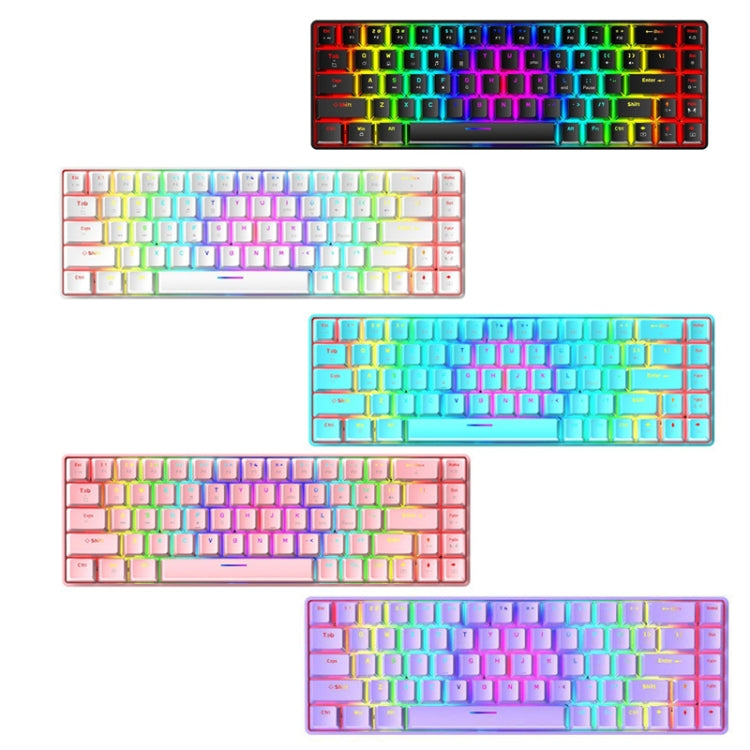 Frendorf | ZIYOU LANG T8 68 Tasten RGB Leuchtende Gaming Mechanische Tastatur, Kabel Länge: 1,6 m (Weiß Grüner Schaft)