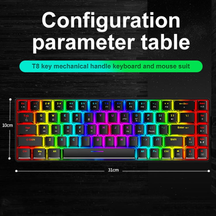 Frendorf | ZIYOU LANG T8 68 Tasten RGB Leuchtende Gaming Mechanische Tastatur, Kabel Länge: 1,6 m (Weiß Grüner Schaft)