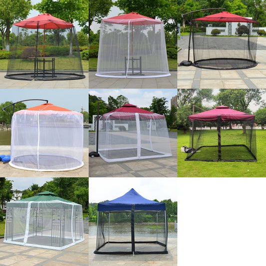 Frendorf | HY-0205 300 x 230 cm Outdoor-Sonnenschirm Anti-Mücken-Netzabdeckung, Maße: Bananenschirme (Schwarz)