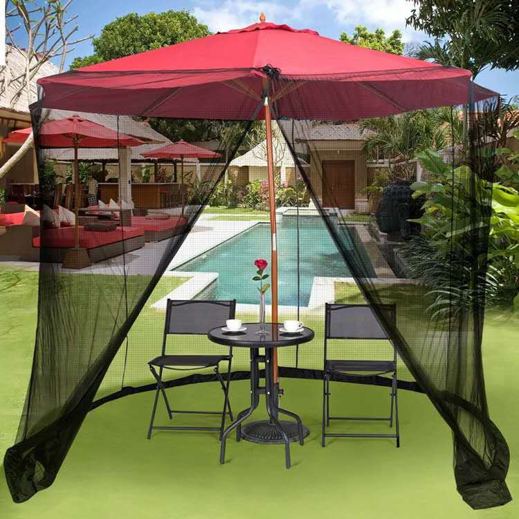 Frendorf | HY-0205 300 x 230 cm Outdoor-Sonnenschirm Anti-Mücken-Netzabdeckung, Maße: Bananenschirme (Schwarz)