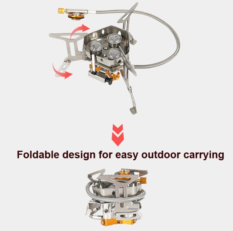 Frendorf | Tragbarer Outdoor-Drei-Kopf-Herd Camping Winddichter Herd