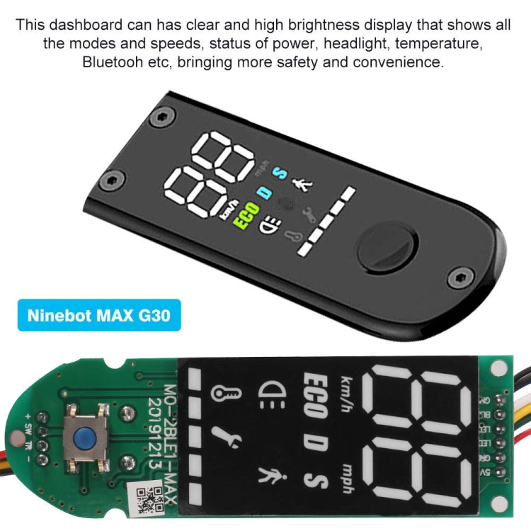 Frendorf | Elektrischer Roller Digitaldisplay Instrument für Ninebot MAX G30 (Controller + Instrument + Abdeckung)