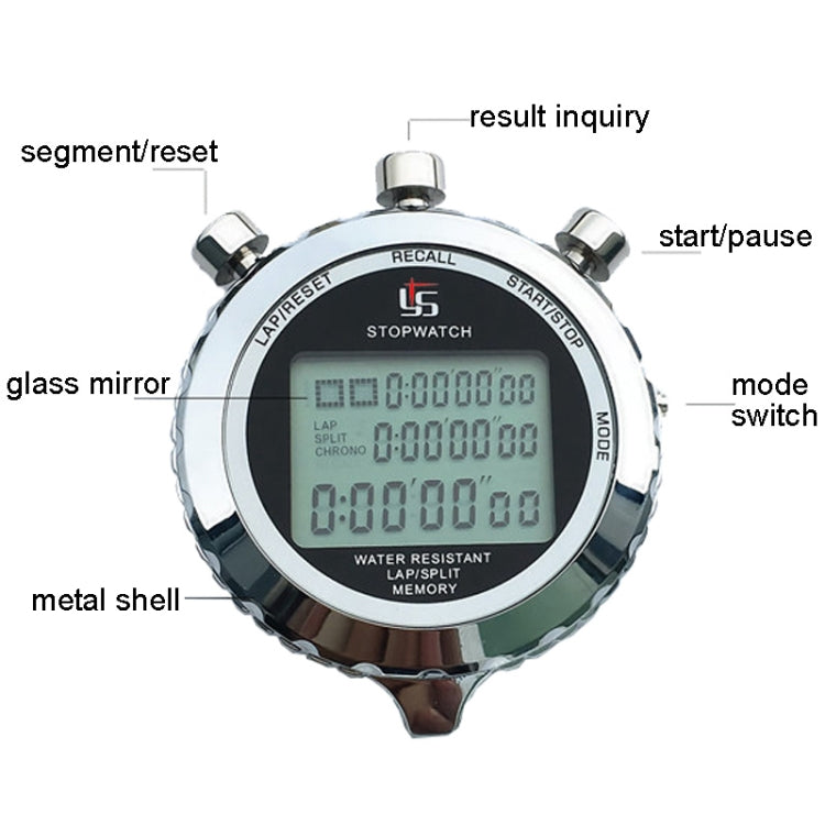 Frendorf | YS Metall Stoppuhr 3 Reihen Anzeige Laufen Training Elektronische Timer, Stil: YS-530 30 Erinnerungen