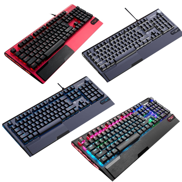 Frendorf | LANGTU K1000 104 Tasten Luminous Verkabelte Tastatur, Kabel Länge: 1,5m (Schwarz Schwarzer Schaft Eisblaues Licht)