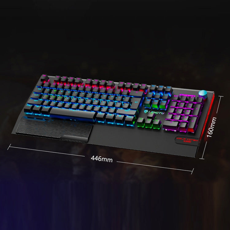 Frendorf | LANGTU K1000 104 Tasten Luminous Verkabelte Tastatur, Kabel Länge: 1,5m (Schwarz Schwarzer Schaft Eisblaues Licht)