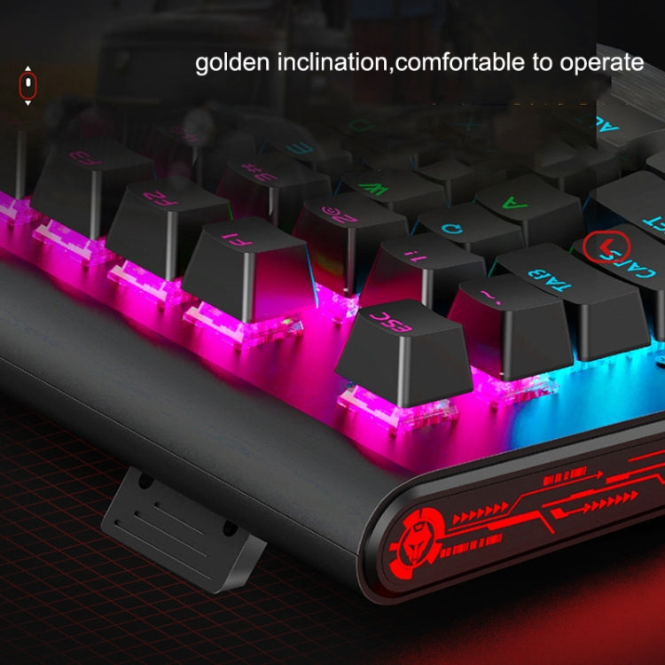 Frendorf | LANGTU K1000 104 Tasten Luminous Verkabelte Tastatur, Kabel Länge: 1,5m (Schwarz Schwarzer Schaft Eisblaues Licht)