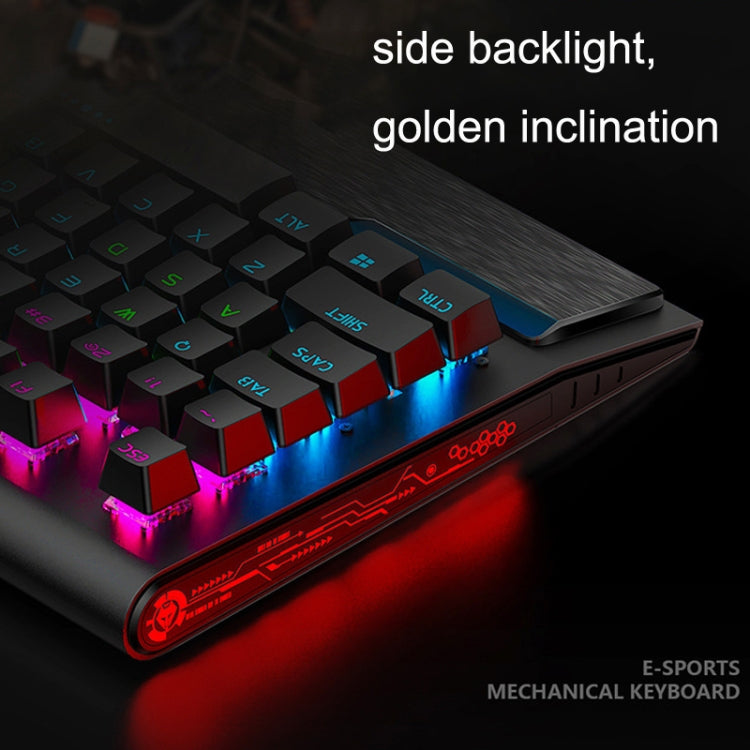 Frendorf | LANGTU K1000 104 Tasten Luminous Verkabelte Tastatur, Kabel Länge: 1,5m (Schwarz Schwarzer Schaft Eisblaues Licht)