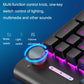 Frendorf | LANGTU K1000 104 Tasten Luminous Verkabelte Tastatur, Kabel Länge: 1,5m (Schwarz Schwarzer Schaft Eisblaues Licht)
