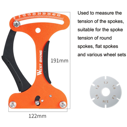 Frendorf | WEST BIKING Fahrrad Speichenspannungsmesser Felgenbegrenzer Kalibrator (Orange)