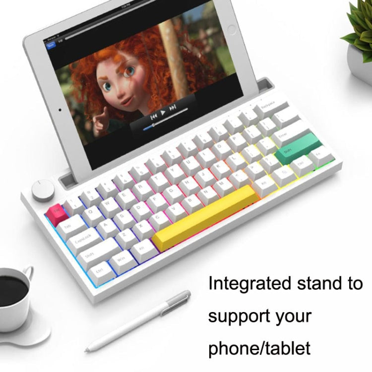 Frendorf | Ajazz K620T 62 Tasten Bluetooth Wireless Dual Mode Mechanische Tastatur, Stil: Pink Shaft (Schwarz)