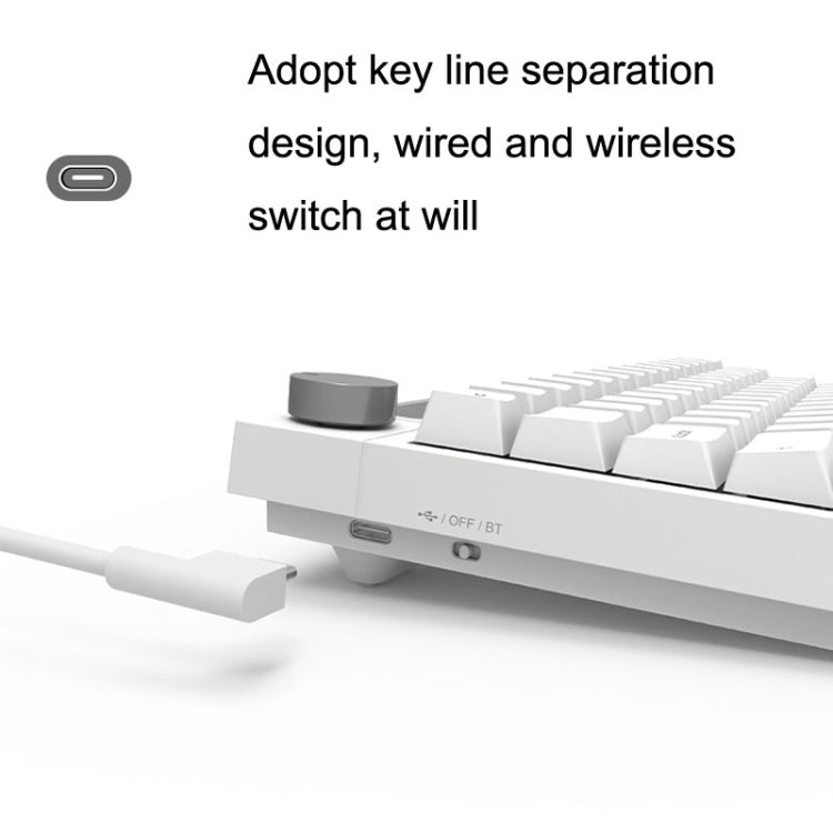 Frendorf | Ajazz K620T 62 Tasten Bluetooth Wireless Dual Mode Mechanische Tastatur, Stil: Pink Shaft (Weiß)