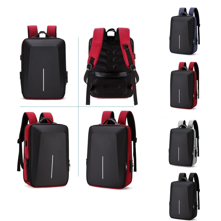 Frendorf | Harte Schalen Rucksack Legierungsrahmen Diebstahlschutz Computer Tasche für Männer, Farbe: 8003 Schwarz