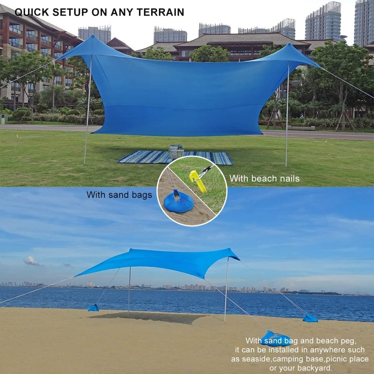 Frendorf | Outdoor Strand Lycra Überdachung Camping Zelt Sonnenblende Angelzelt, Größe: 210x160x150cm(Blau)
