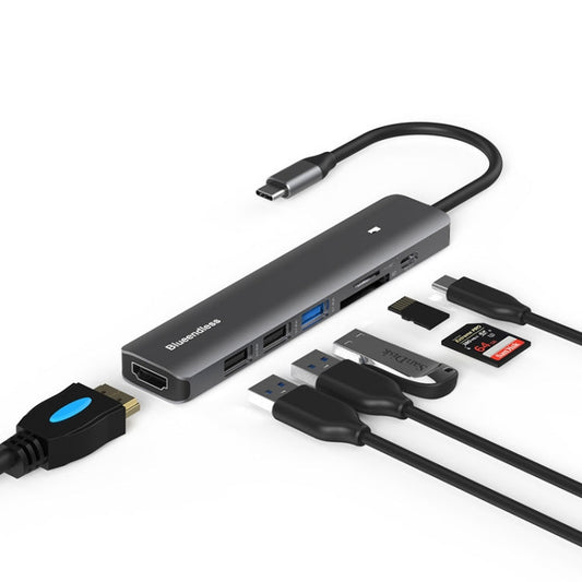 Frendorf | Blueendless Typ-C+USB 3.0/2.0+HDMI4K HUB, Spezifikation: 7 in 1