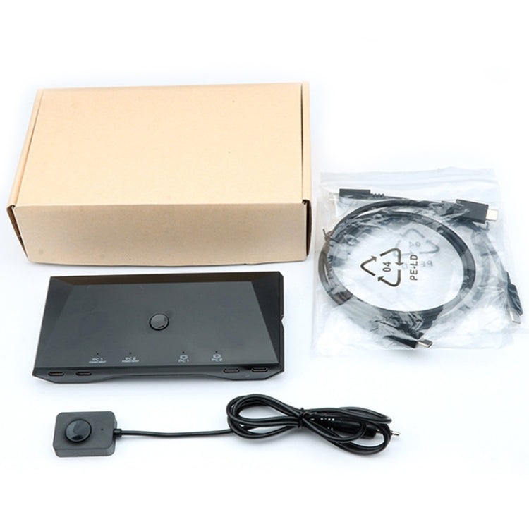 Frendorf | 2 In 1 Out 4K 60Hz Typ-C Notebook Dedizierter KVM Switch(Schwarz)