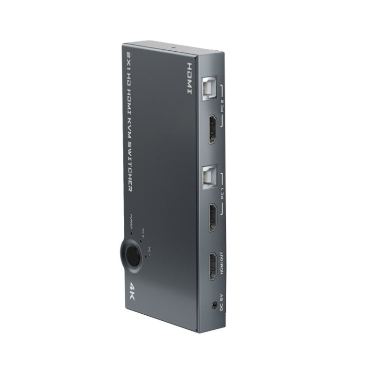 Frendorf | 2 In 1 Out 4K 60Hz KVM HDMI Switch USB Swltch Splitter Box HUB (Silber Grau)