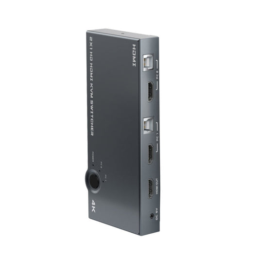 Frendorf | 2 In 1 Out 4K 60Hz KVM HDMI Switch USB Swltch Splitter Box HUB (Silber Grau)