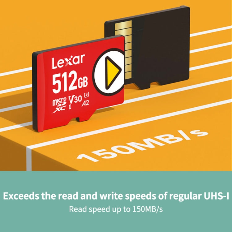 Frendorf | Lexar LSDMI Hochgeschwindigkeits-TF-Karten-Spielkonsole-Speicherkarte, Kapazität: 512GB(Rot)