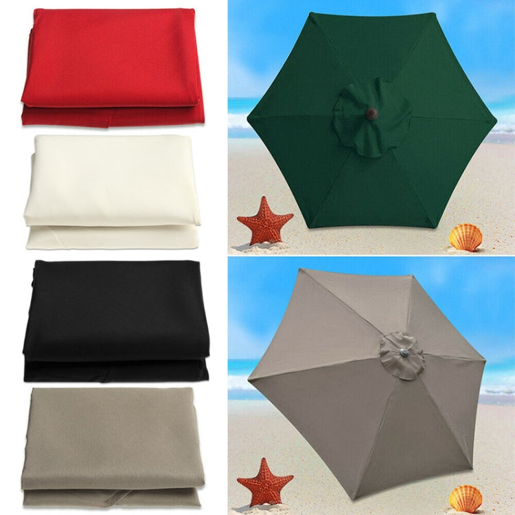 Frendorf | Polyester Sonnenschirm Ersatzstoff Rund Garten Schirmbezug, Größe: Durchmesser 2,7 m 6 Streben (Schwarz)