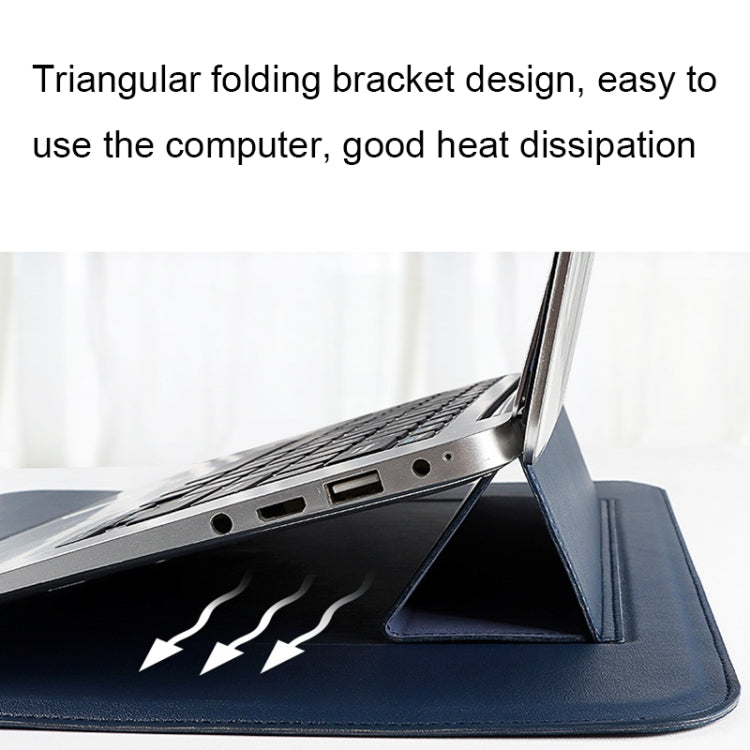 Frendorf | PU08DZ Leren Laptop Liner Tas met Staande Functie, Maat: 13,3 inch (Rundvacht Geel)